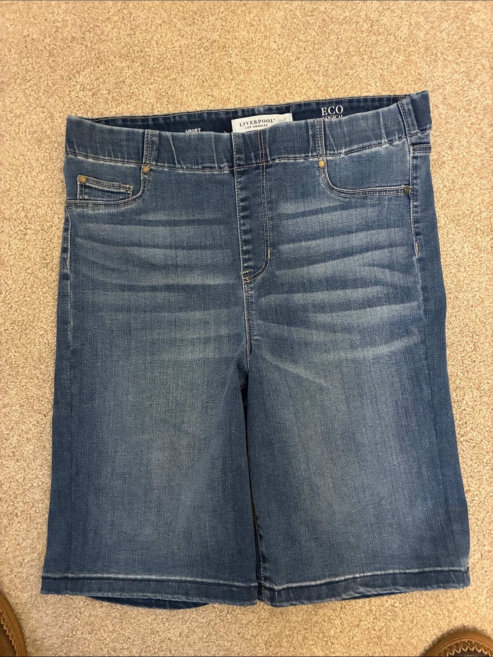Liverpool EcoLogical High-Rise Blue Denim Women's Bermuda Shorts